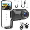 SIXWIN Dashcam Moto 1080P- WiFi e APP, Visione Notturna a Colori, Impermeabile IP66, Registrazione in Ciclo, Grandangolo - Portatile e Compatta per Motociclette