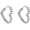 Purelei Bubble Heart Orecchini a cerchio - impermeabili | Orecchini a cerchio a forma di cuore con struttura a sfere in acciaio inox | Placcatura in oro 14K, argento & placcatura in oro rosa 18K |