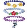 Disney Lilo & Stitch Set di Braccialetti da 3 Pezzi Licenza Ufficiale, Braccialetto dell'Amicizia con Cordino Stitch e fiore, Regali Lilo e Stitch