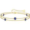YADOCA Bracciale Donna Argento 925 con Zirconia Cubica Bracciali Donna Argento Bracciale Oro 14K a Due Livelli Compleanno Natale Festa della Mamma Idea Regalo per Donne Lei Mamma