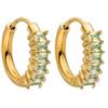 Purelei Cuore Green Orecchini - impermeabili | Orecchini a lobo con zirconi verdi | Acciaio inossidabile e placcatura in oro 14K/18K | Simbolo di fortuna, armonia ed energia positiva, normale, Acciaio