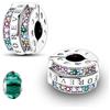 LNQOBU Clip/Stopper Charms per Bracciale Argento 925 Pave Cubic Zirconia Bead Stella Luna Farfalla Blu Gioielli Regalo per Donna