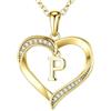 TINGN Collana in oro da donna con lettere, placcata in oro 14 carati, a forma di cuore, con lettere dalla A alla Z, regalo di compleanno, regalo personalizzato per donne, ragazze, fidanzate, donne