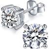 Mejewri Orecchini a cerchio in moissanite per donne e uomini, in argento Sterling 925, 5,0 mm/6,5 mm, Argento sterling, Moissanite