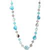 FULU AUTUMN Collana lunga di perle in pietra per le donne collana a catena in argento con cristalli di conchiglia gioielli di moda regalo di Natale per la mamma, 90cm, Perla Cristallo