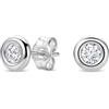 Orovi Orecchini Donna Oro Bianco 9KT Orecchini a Lobo Punto Luce e Diamanti taglio brillante 0,12 ct, gioiello anallergico confezionato in un elegante astuccio portagioie