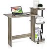 Furinno Compact Scrivanie per Computer, Legno, Rovere Francese Grigio/Nero, 39.62 x 39.62 x 85.34 cm