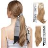 Gkaopi Coda Capelli Extension di Clip, 40cm Velcro Wrap Ponytail Extension Posticci per Capelli,Ondulato Naturale Sintetico Parrucchino Coda di Cavallo Extension Ponytail per Donne