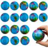 Ycaaeo 16 Pezzi Pallina Antistress Mondo, Palla Antistress Squishy, Palla Antistress Mano Terapia Morbida, Mini Globo, Giocattoli da Spremere per Bambini/Adulti per Alleviare lo Stress