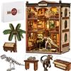 Shrike Book Nook - Kit fai da te in miniatura, puzzle 3D, con illuminazione a LED, libreria e decorazione per la casa, fai da te, famiglia e amici (museo dei dinosauri)