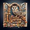 WOODBESTS Puzzle in legno per adulti, libreria a forma di gufo, puzzle unico irregolare, bellissimi regali per gli amanti dei puzzle (L 32 x 31 cm, 275 pezzi)