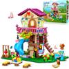 CUBIMANA Giocattoli da costruzione per case sull'albero con luce LED - 618 pezzi Set da costruzione per case sull'albero, Set da costruzione per case a 3 piani, Regali per bambini Ragazze Ragazzi
