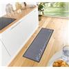 Hanse Home Zala Living Hanse Home Cook & Clean - Tappeto a passatoia antiscivolo, a pelo corto, lavabile, per cucina, corridoio, cucina, soggiorno, grigio, 50 x 150 cm
