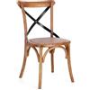 KONTE.DESIGN Set di 2 sedie CROSS METAL in legno di olmo naturale scuro e stecche acciaio nero