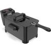 FANTASK Friggitrice da 2000 W, friggitrice con termostato 150 - 190 ℃ & timer, contenitore dell'olio estraibile + finestra e protezione da surriscaldamento, ideale per cucina e casa, nero (3 L)