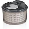 kela Centrifuga per insalata con coperchio 23 cm DRY, Salad Spinner, colino in plastica, scolapasta per verdura, frutta, penne, grigio