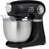 Amazon Basics Mixer con supporto, impastatrice e planetaria, con ciotola da 5 l, 12 velocità, pulsante a impulso, 1000 W, Grande, Nero