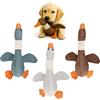 Funfy Confezione da 3 giocattoli a forma di papera per cani piccoli e medi, peluche con effetto crinkle e sonaglio morbido, giocattoli da mordere e gioco interattivo per animali domestici