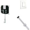 GROHE Set Cassetta di Scarico Ad Incasso per WC 38863000 + Placca di Comando WC, Bianco 38732SH0 + Canotto di Collegamento per Vaso, Bianco 37103SH0