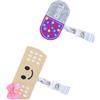 Daleweo 2 Pezzi Porta Badge Retrattile Badge Reel per Infermieri Medici Insegnanti - Design in Feltro a Cartone Animato con Clip e Nastro da 65cm, Cordino per Carta ID