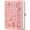 HwxBen Ricettario da Scrivere A5 con Indice - Quaderno Ricette da Compilare, Libro di Cucina, Meal Prep Libro, Quaderno per Ricette con Copertina Rigida- Rosa