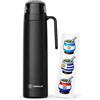Termolar Thermos R-evolution 1L con Beccuccio per Mate e Manico - Nero | Acciaio Inox 304: 20 H Caldo / 36 H Freddo - Borraccia da Viaggio