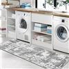 JURLEA Tappeto per corridoio Tappeto antiscivolo per corridoi cucina e soggiorno Non perde è lavabile e leggero (80 x 200 cm, Crema/Grigio)
