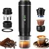 Naxup Macchina da Caffè Espresso Portatile, 3 In 1 Caffettiera portatile, Macchina per Caffe a Batteria, compatibile con capsula e caffè macinato, 15 Bar & Freddo e riscaldante per Auto, casa