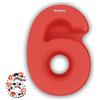 MARUKO Stampi per Torte in Silicone, Stampo in Silicone con Numeri, Stampi con Forme Particolari, Stampi Numeri Grandi per Compleanno Matrimonio-Numeri 6