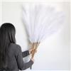 Larber 12 Pezzi Pampas Decorative Alte,115cm Erba Della Pampas Artificiale,Piume Decorative per Vaso,Soggiorno, Camera da Letto, Matrimonio,Arredamento Boho(Bianco)