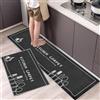 Hoimlm, set di 2 tappetini da cucina antiscivolo, assorbimento di acqua e olio, set di tappeti da cucina, zerbino per interni, 40 x 60 + 40 x 120 cm (Grigio Forchetta)