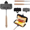 mumisuto Padella a Doppia Faccia, Tostapane Sandwich Maker,Piastra per Toast Alluminio Padelle Antiaderenti Tostapane per Sandwich Panini Padella per Colazione Sandwich Panini (Sezione 1)