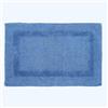 Homescapes Tappetino da bagno Premium blu, tappetino da bagno 50 x 80 cm, tappeto da bagno in cotone con design reversibile