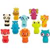 B. toys - Equipaggio di Pinky Pals - 10 marionette da dito - Pupazzi da dito con animali - Volpe, Panda, Ippopotamo, Giraffa, Cane - Leone, Gatto, Rana, Elefante, Gufo - 10 mesi +