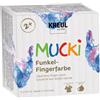 KREUL 2318, Mucki Fingerpaint Scintillante, 4 x 150 ml in rosa, blu, argento e oro, senza parabeni, glutine, lattosio e vegano, lavabile, applicabile con pennello, spugna e dita