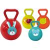 LUDI - Set di 2 Palline da sonaglio per Bambini, Morbidi Giocattoli sensoriali con sonaglio, Superficie Strutturata e Animali, favorisce Le capacità motorie e la dentizione - dai 3 Mesi in su