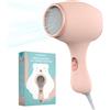 DAJASD Asciugacapelli per bambini, 550 W, silenzioso, per bambini con 3 temperature, mini asciugacapelli per ragazze con adesivo e supporta la sicurezza dei bambini, asciugacapelli da viaggio, piccolo