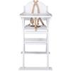 Safetots Seggiolone Pieghevole in Legno Deluxe Putaway, Bianco, Seggiolone per Bambino e Bambino, Pre-assemblato, Elegante, Pratico e Salvaspazio