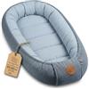 Totsy Baby Nido Neonato Riduttore Letto boucle 90x50 cm - Babynest Portatile per Culla Lettino Morbido Coccola Cocoon Bimbo Bimba Camera Neonati Blu jeans Velluto a coste