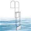 VEVOR Scaletta Telescopica per Molo, Scaletta Dritta Retrattile da Pontile, 4 Gradini Antiscivolo in PP, Portata Massima 227 kg, Struttura in Lega di Alluminio, Sistema Galleggiante Auto-Sollevante
