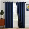 Deconovo Tende per Interni con Anelli, Oscuranti 100% con Retro Nero, Tende Termiche Isolanti Moderne per Camera da Letto e Soggiorno, 2 Pannelli, 140x290 cm, Blu Navy