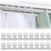 KARELLS Gancetti Tenda, Ganci per Binario , 50 Pezzi Plastiche Accessori per Tende di Finestra, Porta e Doccia (Bianco)