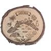Generico Magnete, calamaita, regalo, souvenir decorativo su fetta di tronco di legno con la regione Liguria