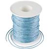 PH PandaHall PandaHall, Cordoncino in cotone cerato, 100 m/ rotolo di corda di cotone intrecciato da 1 mm per la creazione di gioielli fai da te (azzurro chiaro acciaio)