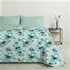 Mahome Trapuntino Matrimoniale Primaverile Estivo in 100% Puro Cotone 260x260 cm Leggero Double Face - Copriletto Trapuntato morbido Traspirante Anallergico - Made in Italy - Linfa Verde