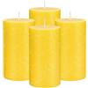 VICBAY Candela Citronella Grande, 4 Pezzi Candele Colonna,Candele Decorative per Giardino, Terrazza, Terrazza, Durata 120 Ore, Fresca Profumata, Senza Fumo, Senza Gocciolamento
