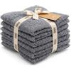 LA CASA DELLE COSE Set 6 Lavette Viso 100% Cotone Spugna 33x33 cm 555 GSM - Asciugamani Piccoli Bagno Morbidi e Assorbenti - Lavette Grandi Premium Colorate per Mani e Viso (Grigio Perla)