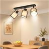 CongShine Plafoniera Lampada da Soffitto 3 Faretti Orientabili, Nero Faretti da Soffitto Faretto da Parete Vintage Plafoniera 2 Luce E14 Muro per Soggiorno Cucina, Lampadina Non Inclusa