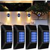 BYZESTY Applique da Parete Solare, 4 Pezzi Applique Solare, Impermeabili IP65 Luce Solare Esterno, Lampada Solare da Parete, Su & Giù illuminazione, Lampada da Parete Solari per Giardino Balcone Recinzione