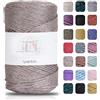 Makromecity Filato per Macramè 2mm x 230m, Poliestere Premium, Filo di Polipropilene per Artigianato, Decorazioni per la Casa, Tovagliette, Borsa a Tracolla, Runner (Glitzer Nerz, 1 Filato)